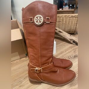 Tory Burch Brown Leather Knee-High Boots